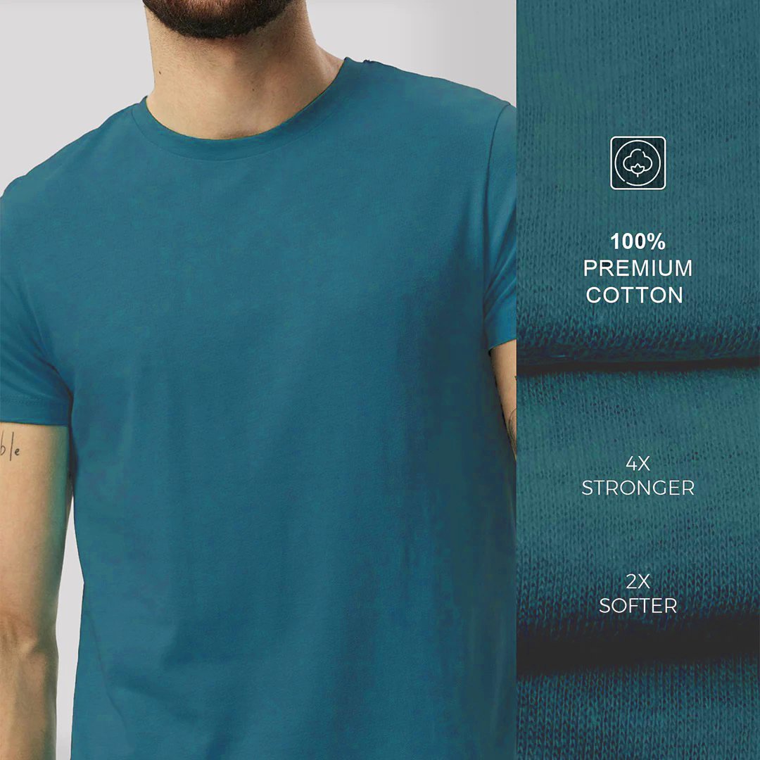 Half Sleeve Teal Green T-shirt 