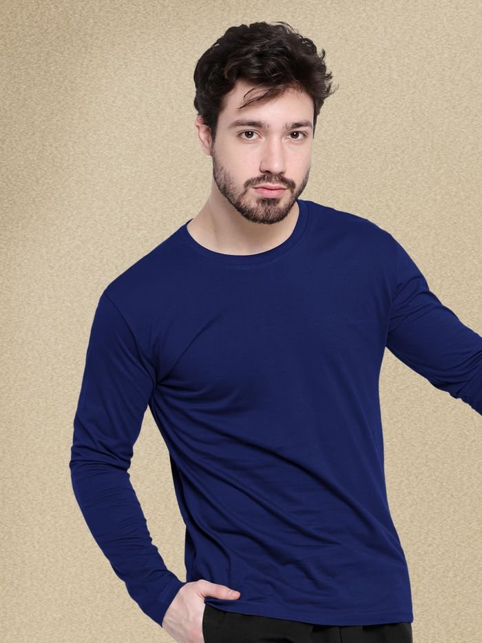 Navy Blue Full Sleeve T-shirts