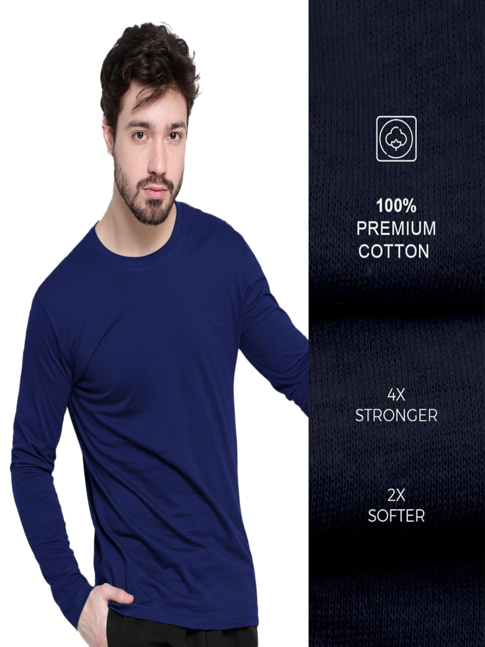 Navy Blue Full Sleeve T-shirts