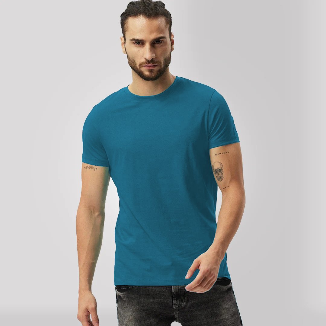 Half Sleeve Teal Green T-shirt 